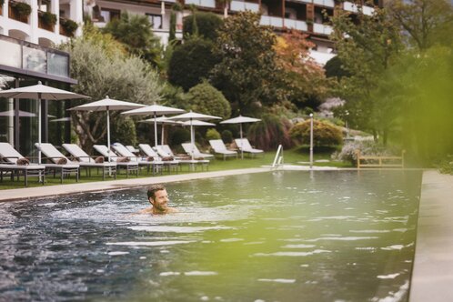 Swimming in the 25m pool in the Hohenwart garden
