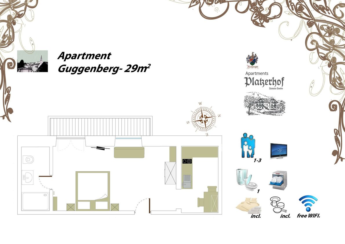 Pianta Apartment Guggenberg