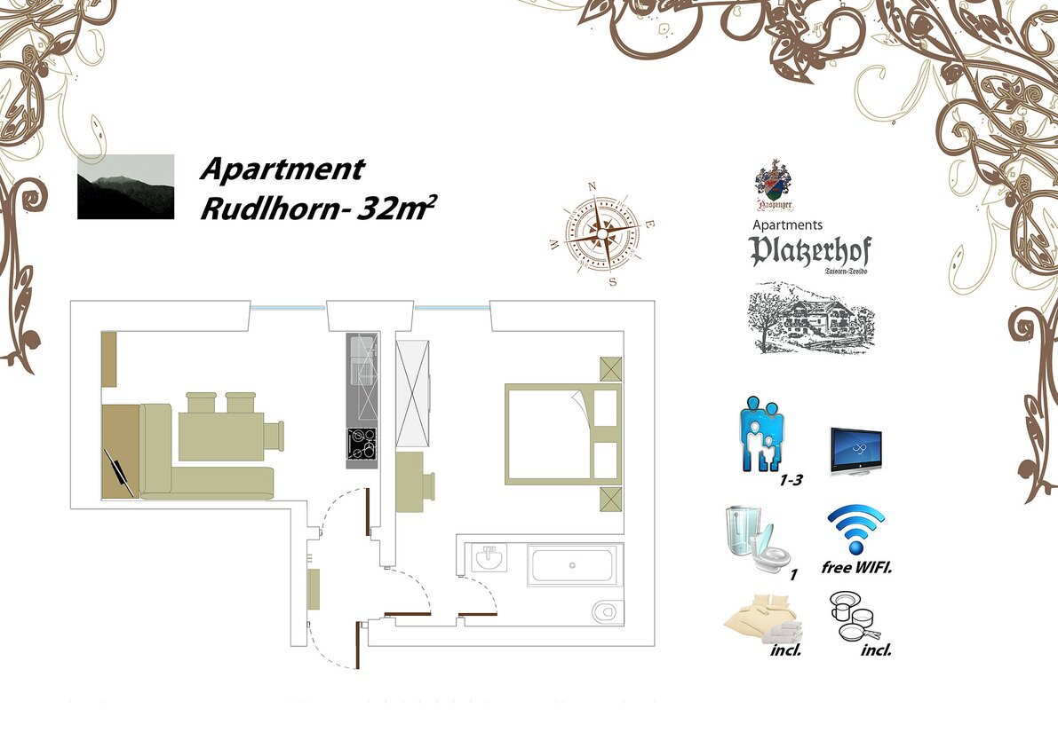 Groungplan Apartment Rudlhorn